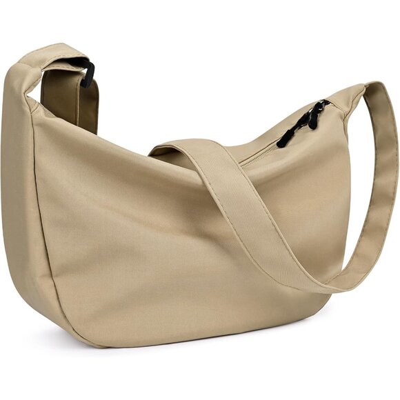 Women Khaki Imported Polyester Crossbody Lightweight Crescent Trendy Sling Bag - Picture 7 of 7